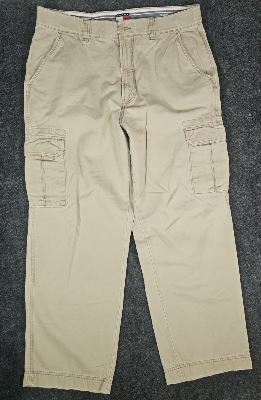 Vintage Tommy Hilfiger Khaki Cargo Pants Mens Sz 38x32 Y2K 2003 Tommy Jeans